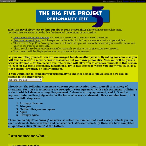 The Big Five Project - Personality Test