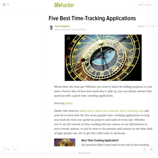 Five Best Time-Tracking Applications - Time management - Lifehacker