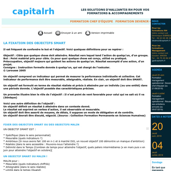 La fixation des objectifs SMART - capitalrh.fr