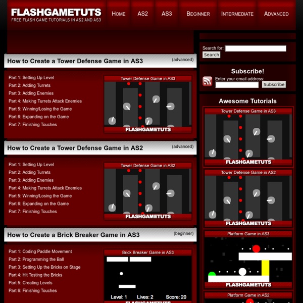 Free Flash Game Tutorials in AS2 and AS3