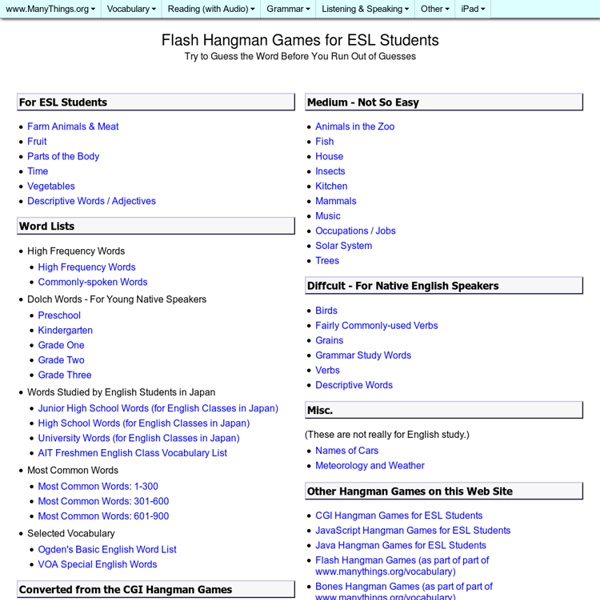 Flash Hangman Games for ESL Students