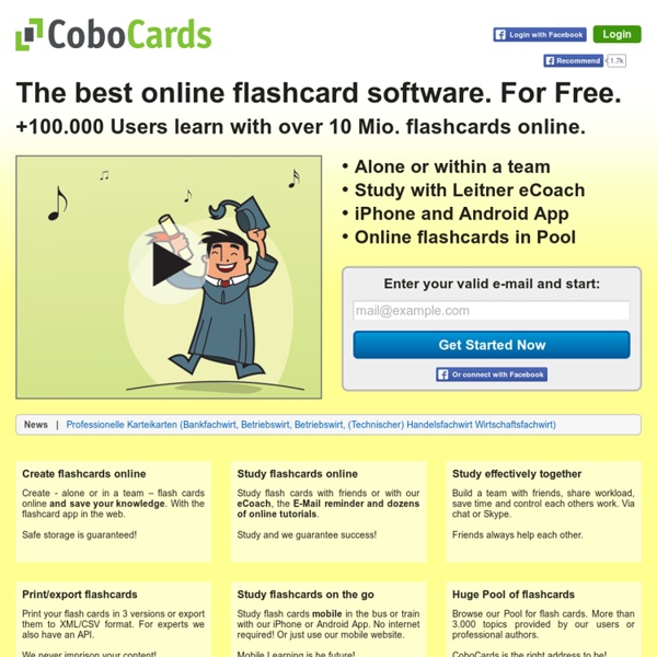 Study flashcards online or mobile. CoboCards