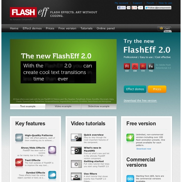 3000+ Flash effects, Flash animation, text animation