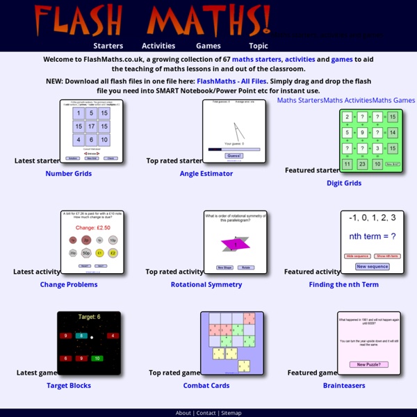 FlashMaths.co.uk - Maths starters, activities and games