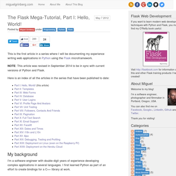 The Flask Mega-Tutorial, Part I: Hello, World!