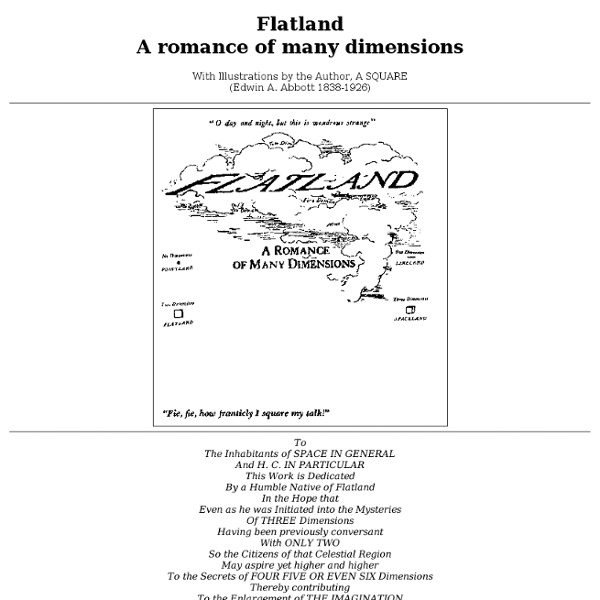 Flatland: A romance of many dimensions