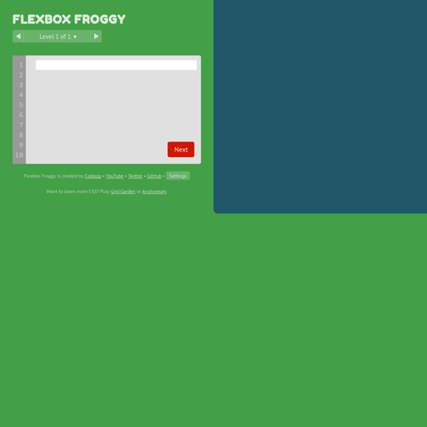 Flexbox Froggy - A game for learning CSS flexbox