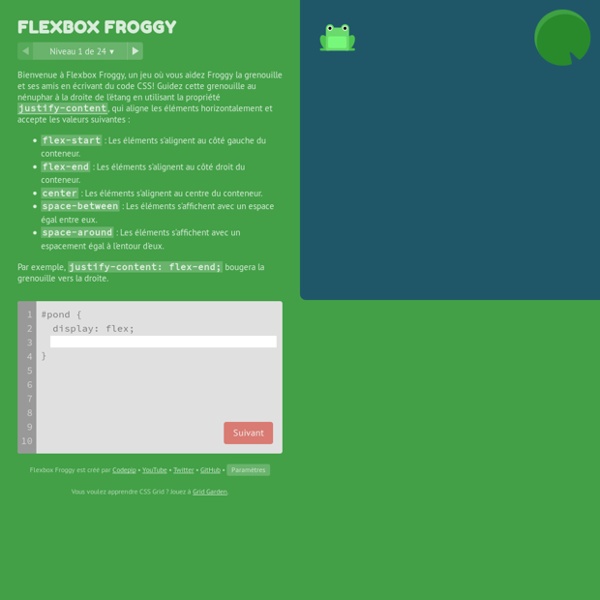 Flexbox Froggy - Un jeu pour apprendre les flexbox CSS