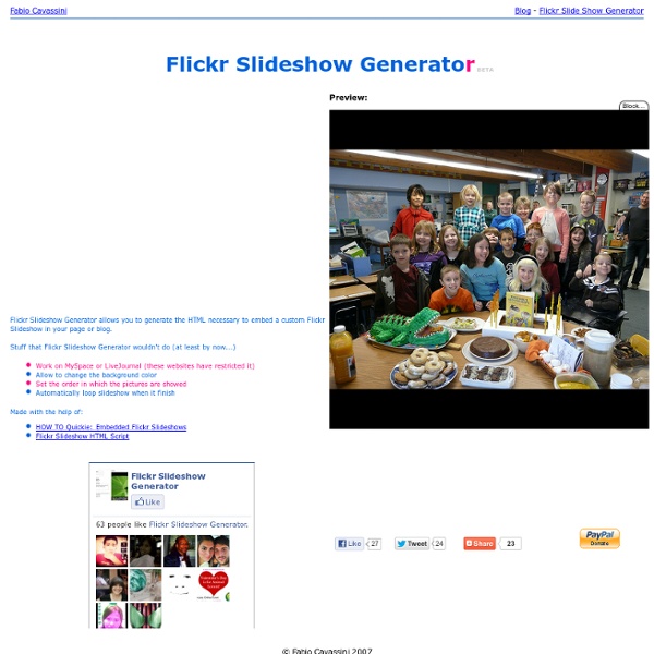 Flickr Slideshow Generator