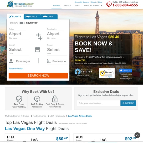 Cheap Flights to Las Vegas (LAS), Book Flight Tickets to Las Vegas,Nevada from $80.40