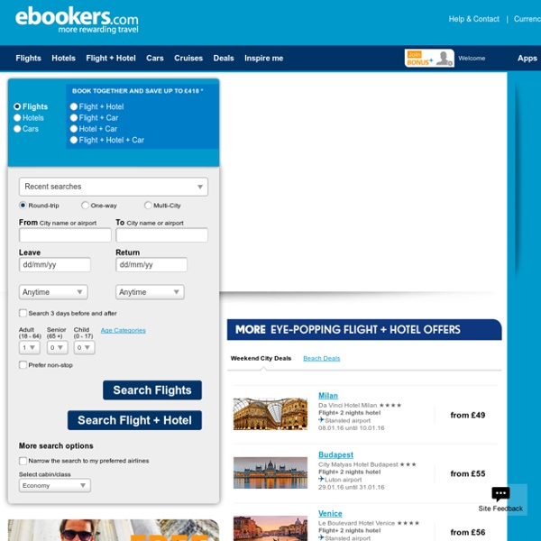 Cheap flights - Book cheap travel deals & compare flights at www.ebookers.com
