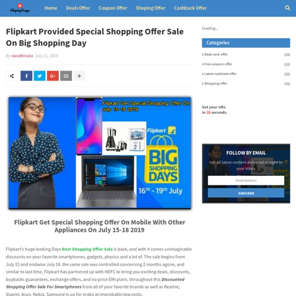 Flipkart Provided Special Shopping Offer Sale On Big Shopping Day