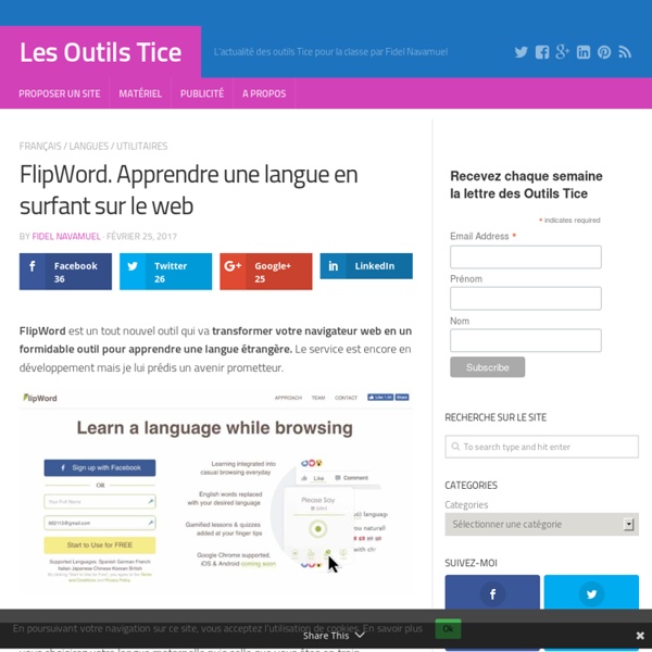 FlipWord. Apprendre une langue en surfant sur le web – Les Outils Tice
