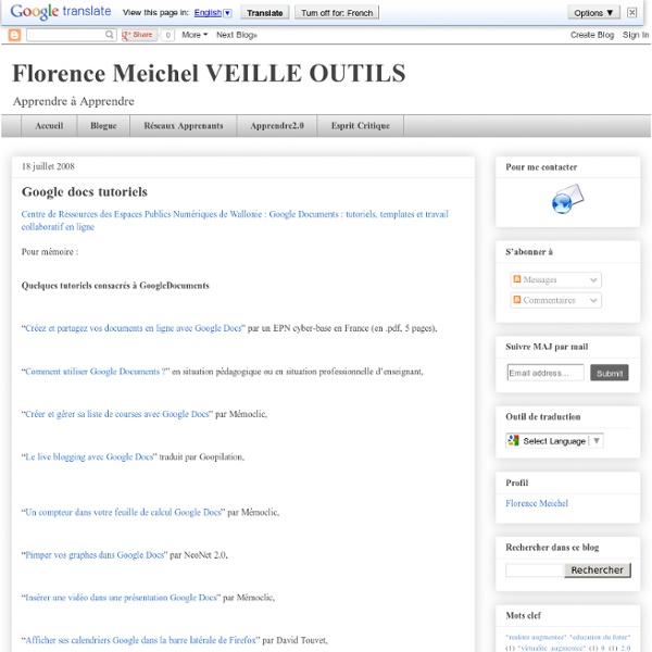 Google docs tutoriels