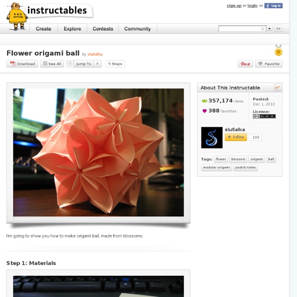 Flower origami ball