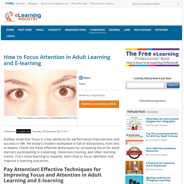How to Focus Attention in Adult Learning and E-learning