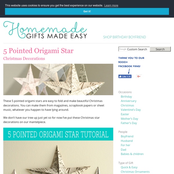 Pliant 5 pointues Ornements Origami étoile de Noël