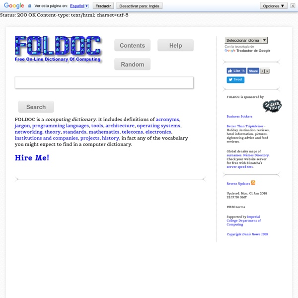 FOLDOC - Computing Dictionary