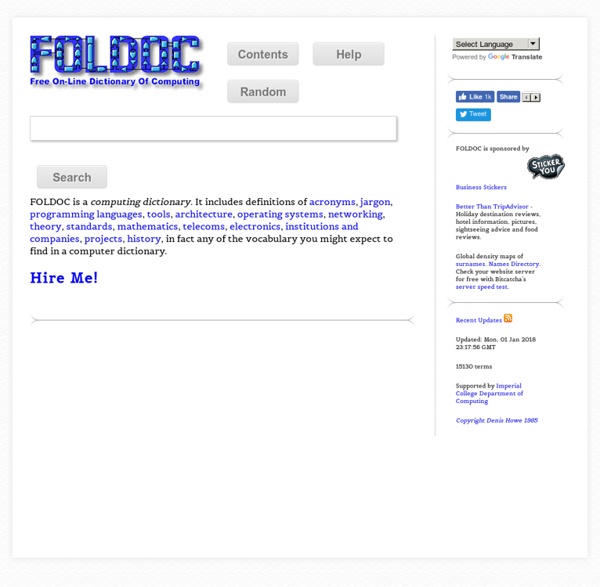 FOLDOC - Computing Dictionary