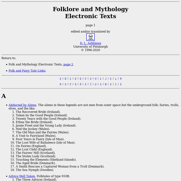 Folktexts: A library of folktales, folklore, fairy tales, and mythology, page 1