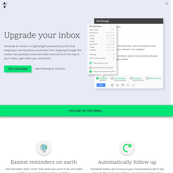 FollowUp > Email Reminders and Tasks