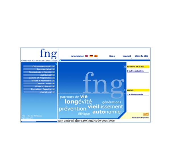 Fondation Nationale de Gérontologie, FNG