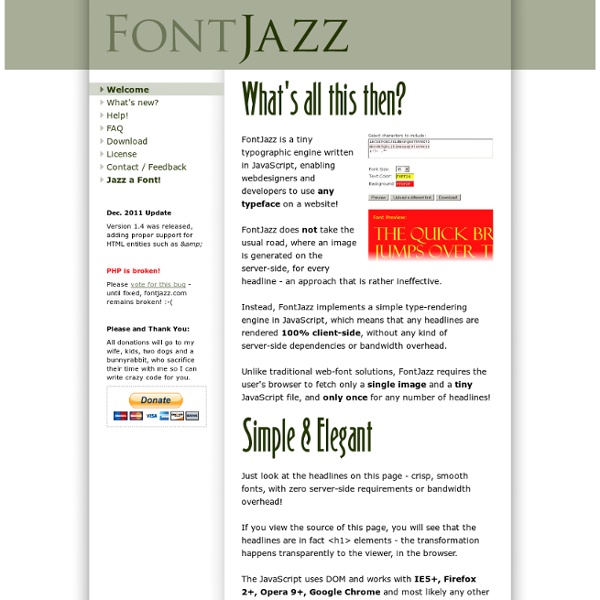 FontJazz - Embed fonts on web pages