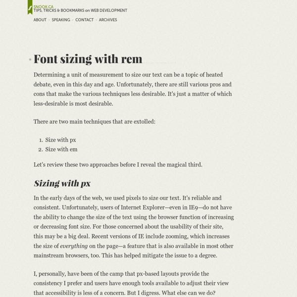 Font sizing with rem