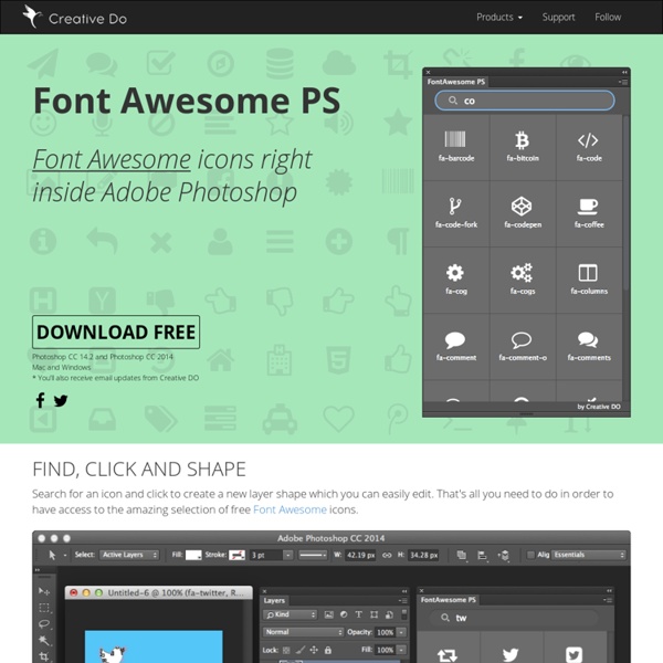 FontAwesomePS - Font Awesome icons right inside Photoshop.