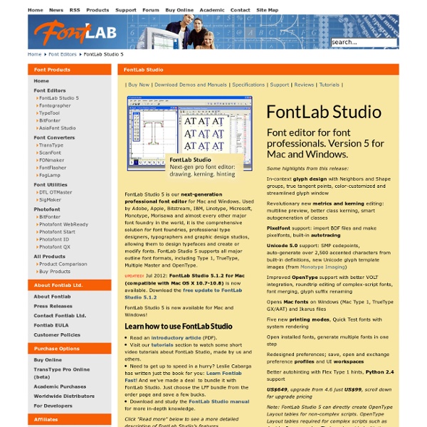 Typographic Tools - font editors and converters - FontLab Studio 5
