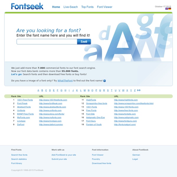 Fontseek.com - free fonts search engine, finding font search engine