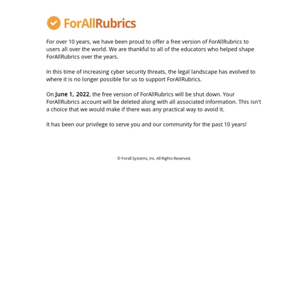 ForAllRubrics - The Rubric & Badging Platform