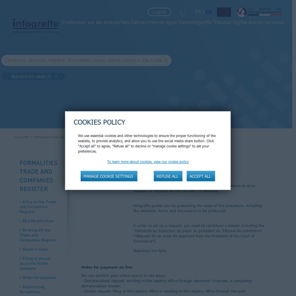Formalités entreprise : injonction de payer