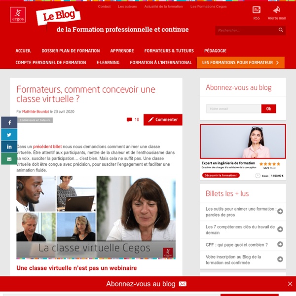 Formateurs, comment concevoir une classe virtuelle ?