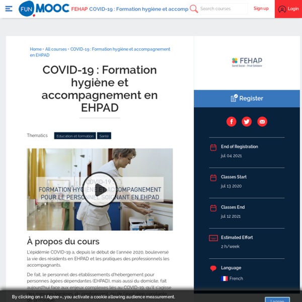 MOOC COVID-19 : Formation hygiène et accompagnement pour le personnel soignant en EHPAD