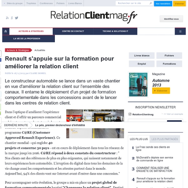 Renault s'appuie sur la formation pour améliorer la relation client