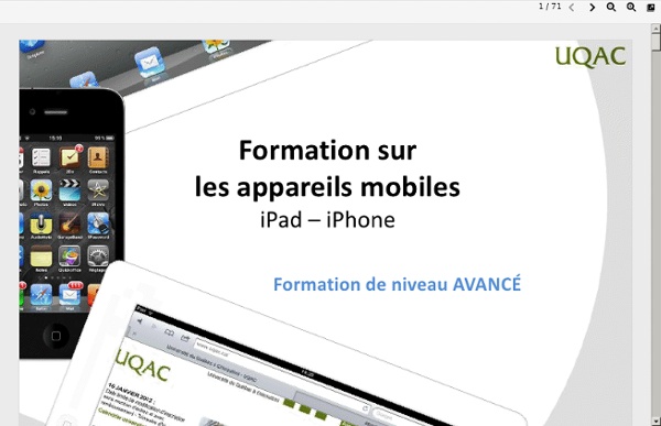 iPad + iPhone formation avancé (UQAC)