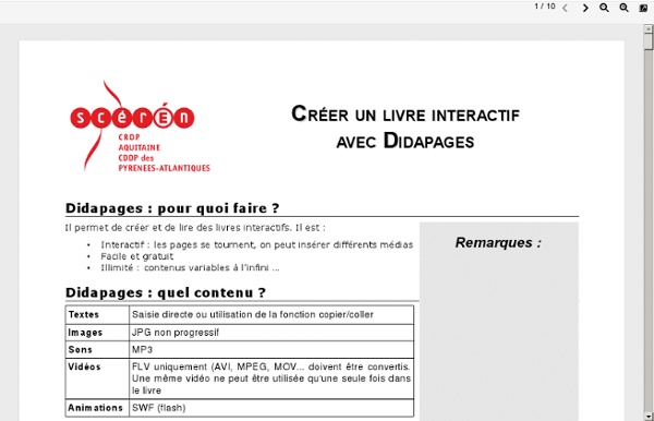 Créer un livre intéractif avec didapage