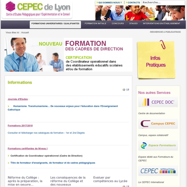 CEPEC de Lyon - Formation initiale et continue des enseignants