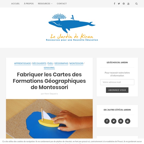 Fabriquer les Cartes des Formations Géographiques de Montessori