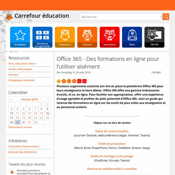 Office 365 - Des formations en ligne pour l'utiliser aisément