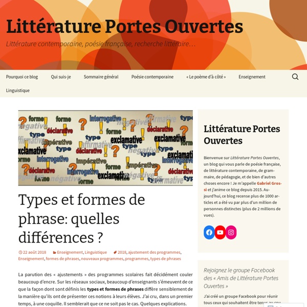 Types et formes de phrase: quelles différences ?