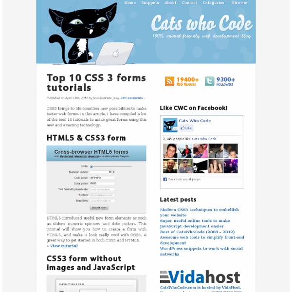 Top 10 CSS 3 forms tutorials - CatsWhoCode.com