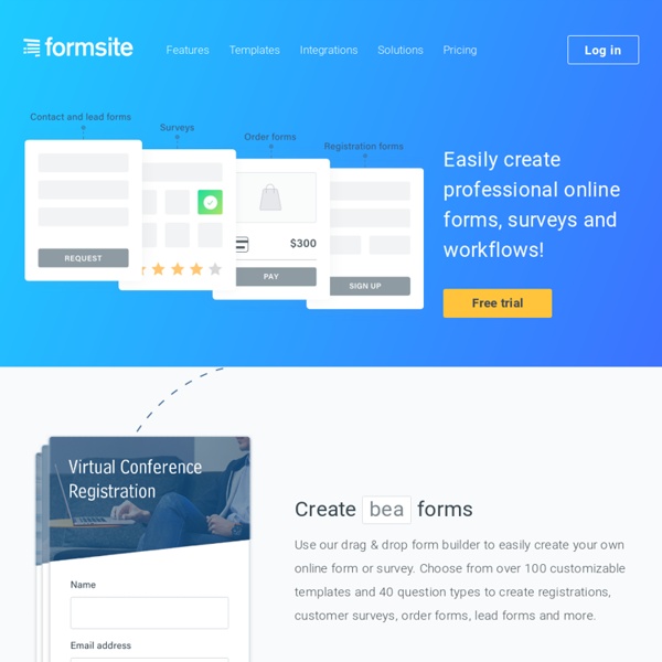 FormSite - Online Form Builder. Create HTML forms and surveys.