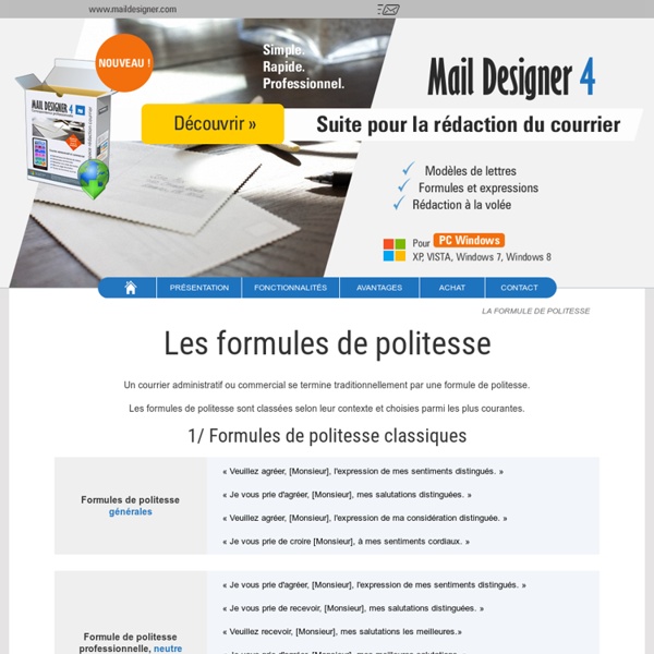 Les formules de politesse