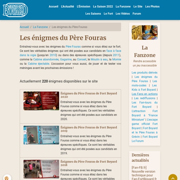 Fort Boyard Les énigmes du Père Fouras Pearltrees