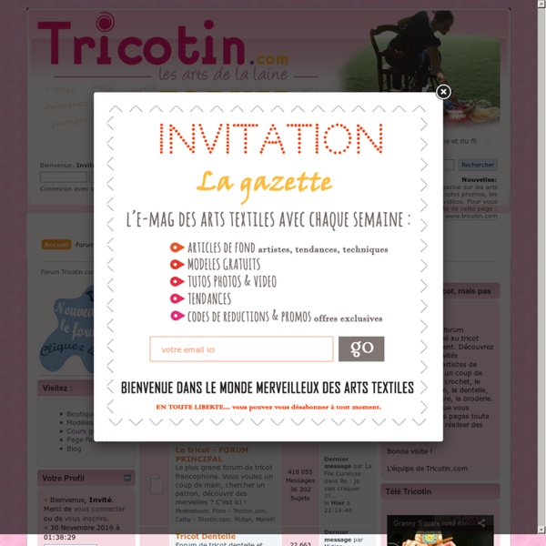 Forum Tricotin.com : TRICOT & ARTS DE LA LAINE - Accueil