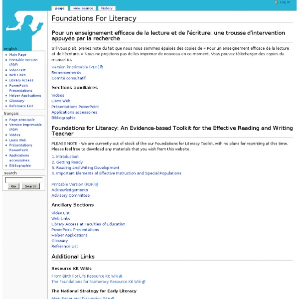 Foundations For Literacy - Foundations For Literacy