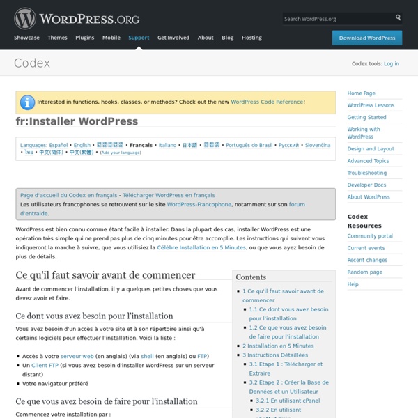 Fr:Installer WordPress