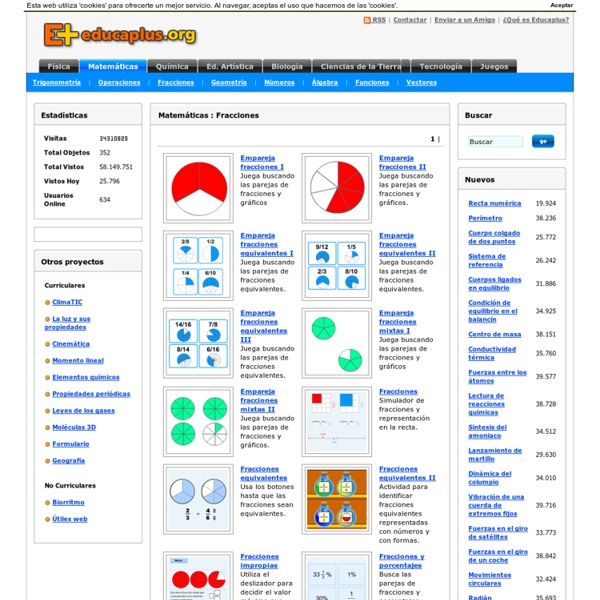 Fracciones Matemáticas Objetos Digitales Educativos Online de Educaplus.org